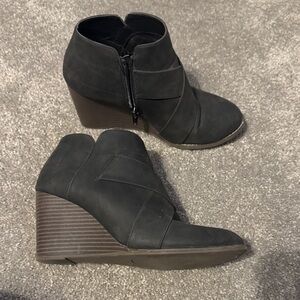 Maurices Black Ankle Booties with Wedge Heel